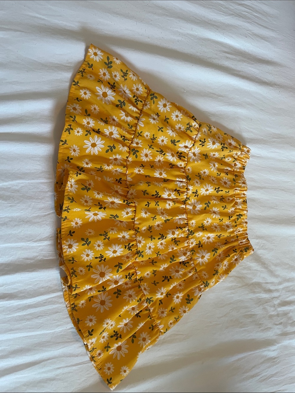 Yellow Floral Tiered Girl’s Skirt
